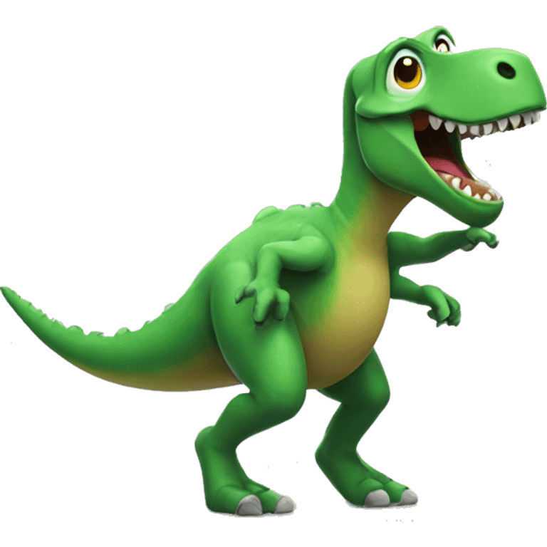 A dancing dinosaur  emoji