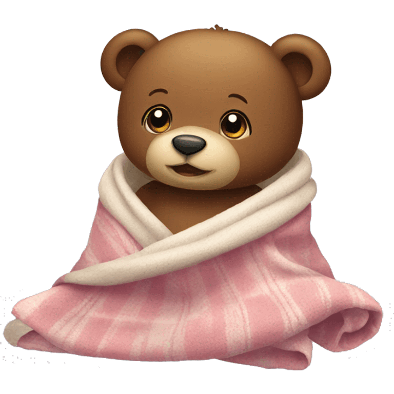 Cozy girl bear with blanket  emoji