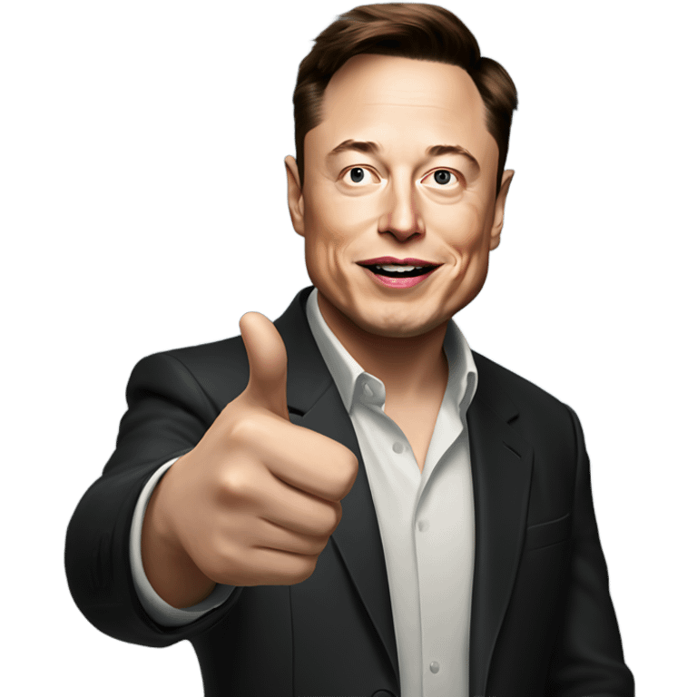 Elon musk pointing forward emoji