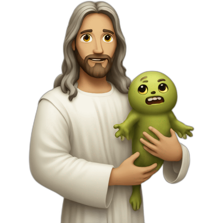 jesus holding monster emoji