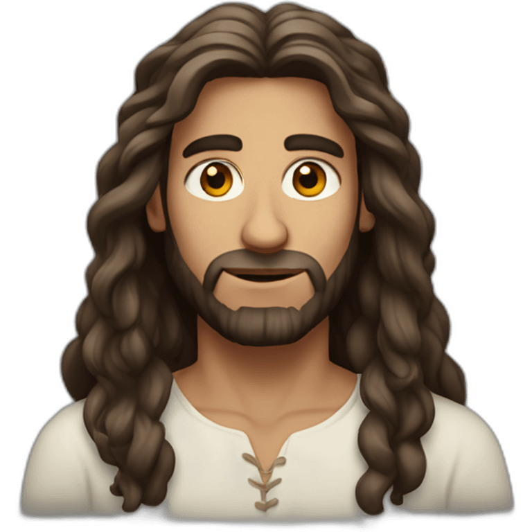 strong fair-skinned israelite man long hair emoji