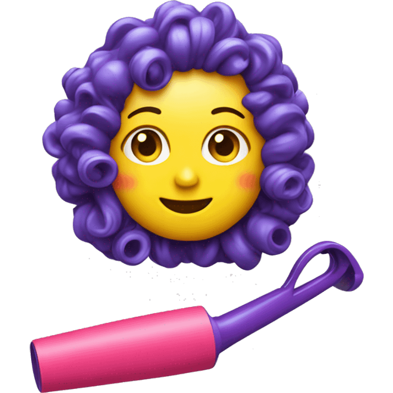 a  single plastic colorful Curler emoji