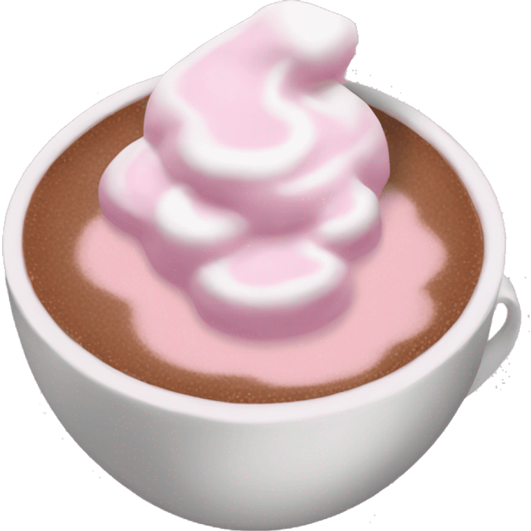 Create a pink hot chocolate  emoji