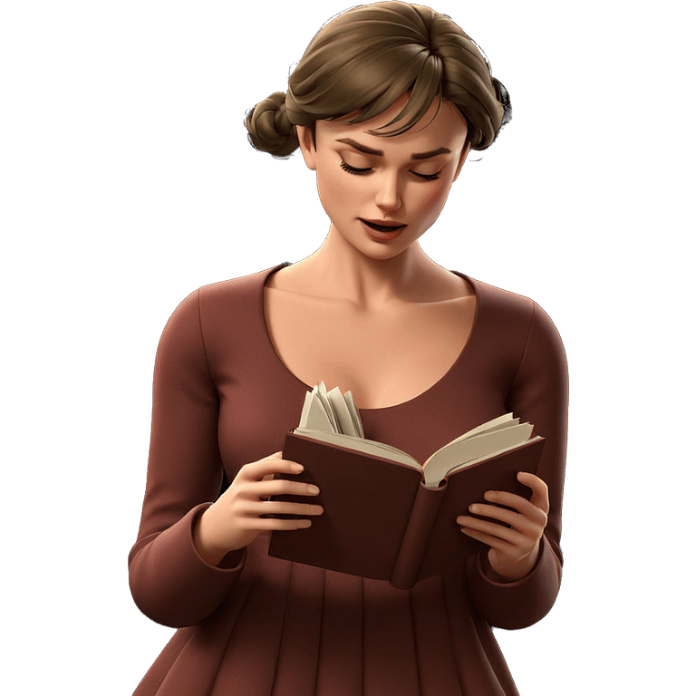 girl with book and closed eyes emoji