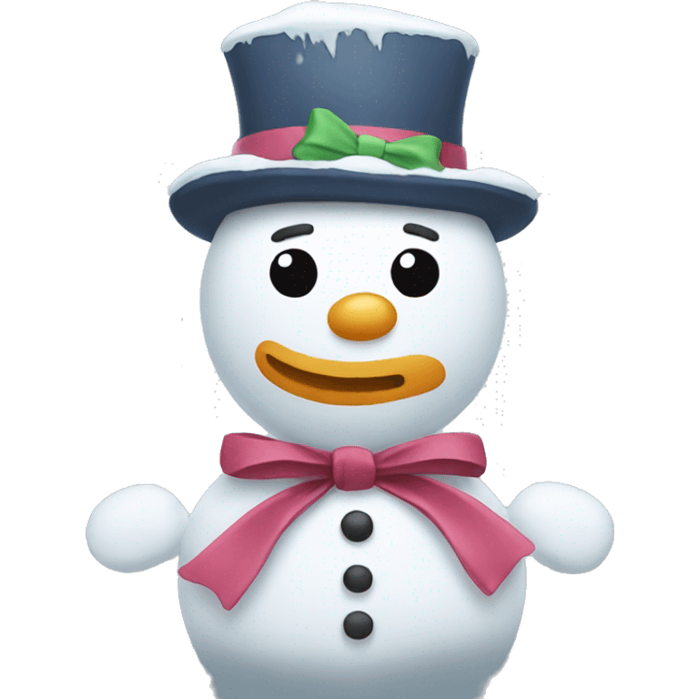 snow man with bows emoji