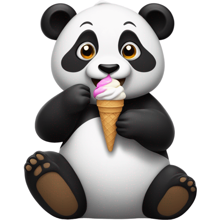 Panda eating ice cream emoji