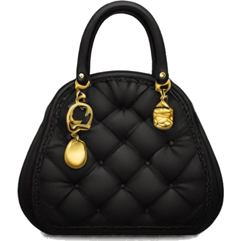 black purse with gold accent  emoji