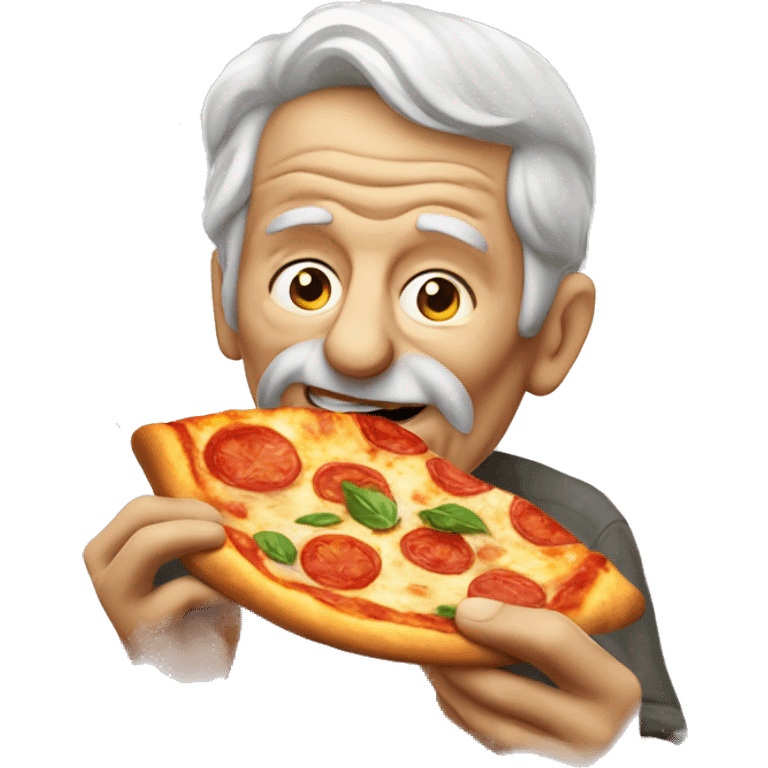 Old man eating pizza emoji