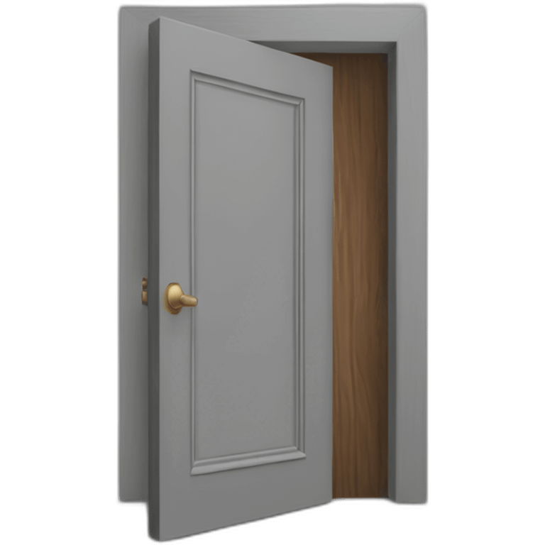 open door wood color gray perpective emoji