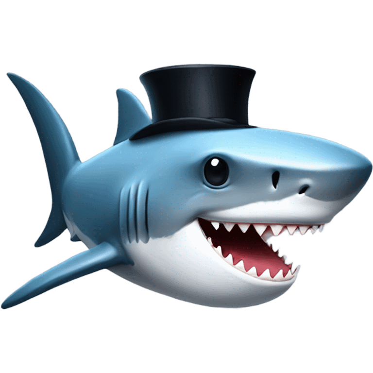 shark with tophat emoji