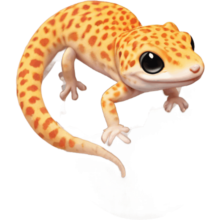 Orange leopard gecko emerges from egg emoji