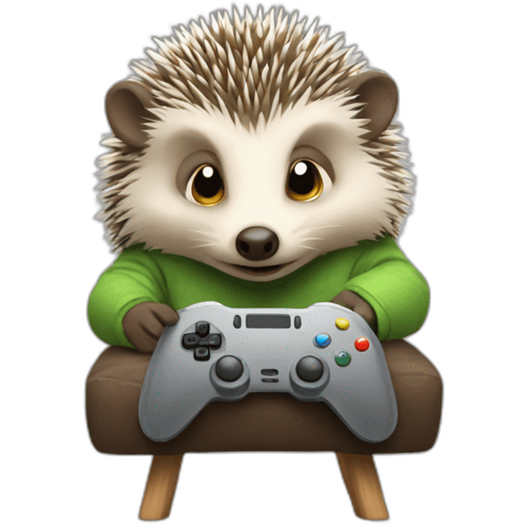 hedgehog playing video games emoji