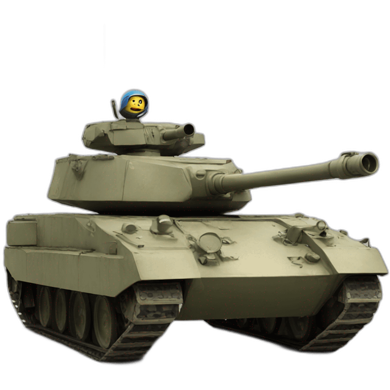 un chat sur un tank emoji