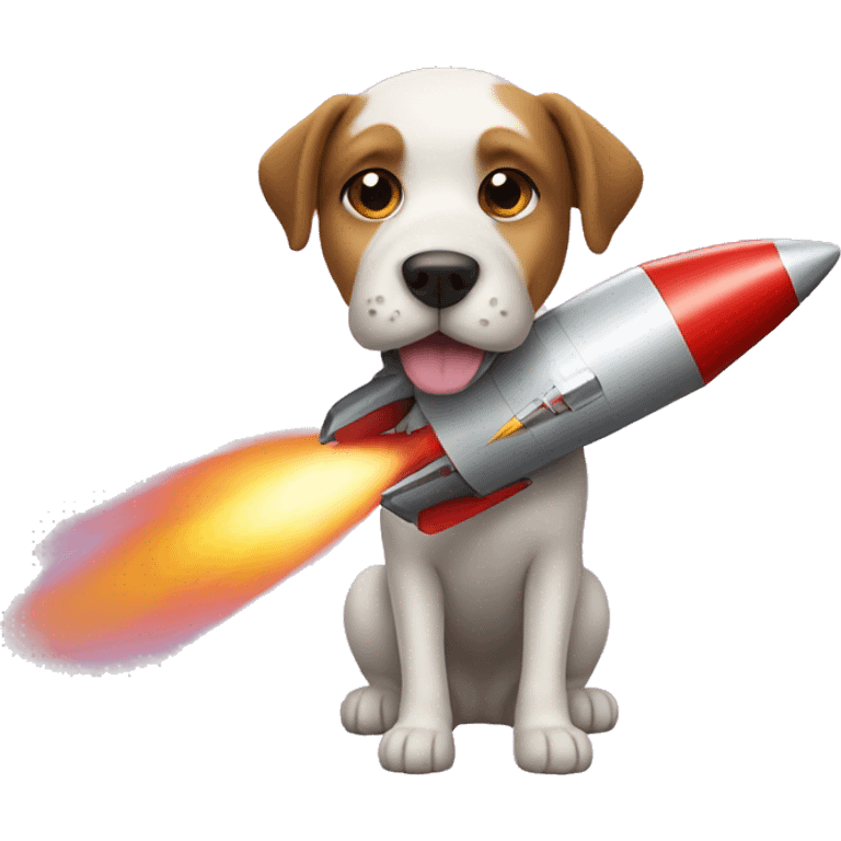 A dog with a rocket emoji