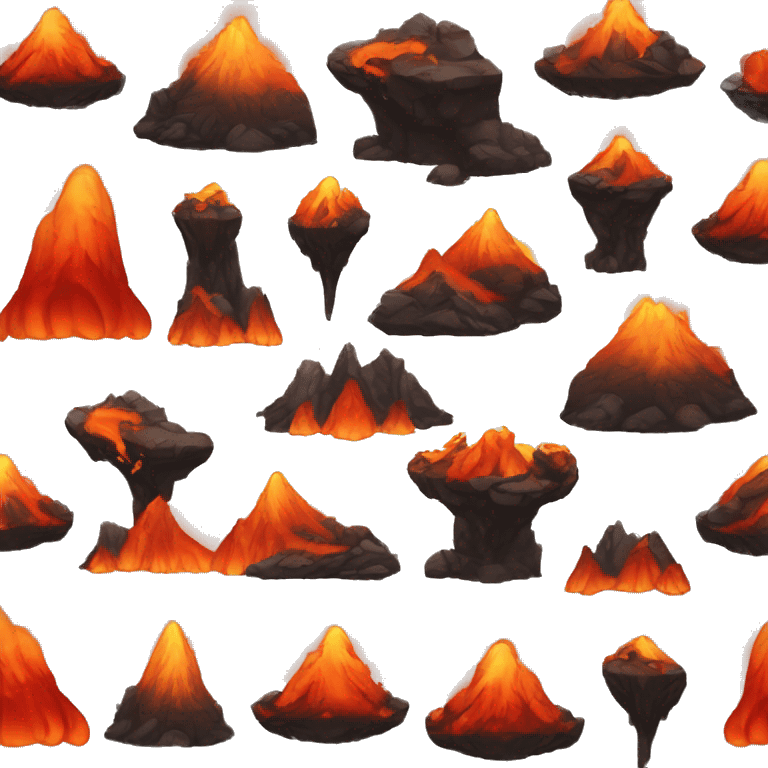  Legendary Cool Brown-Black-Red-Orange-gradient Magma-Lava-Volcano-Dragon emoji