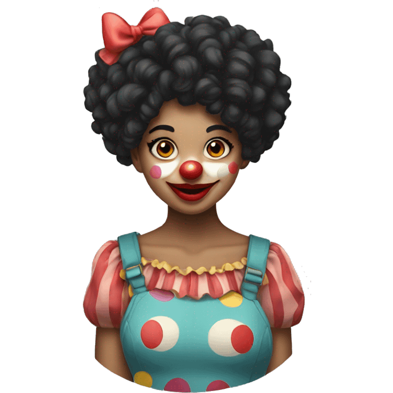 clown girl black hair emoji