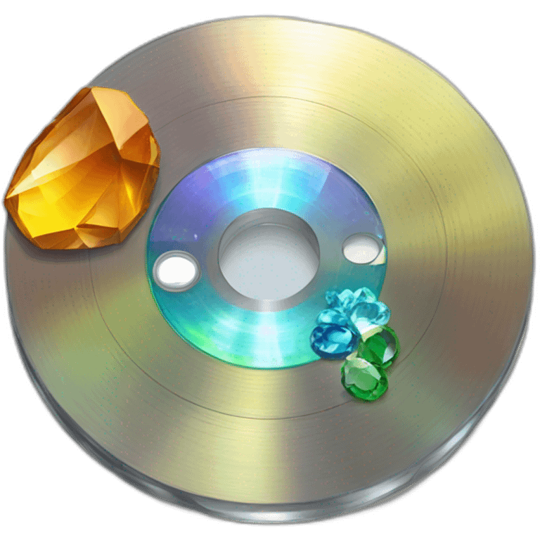 broken cd disk with gemstone in middle emoji