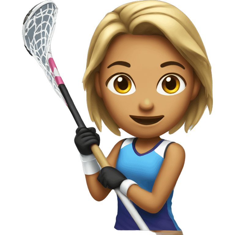 girl playing field hockey emoji