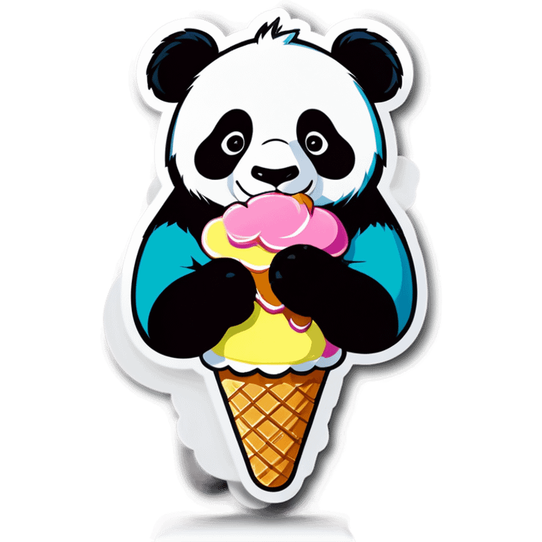 Panda eating ice cream emoji