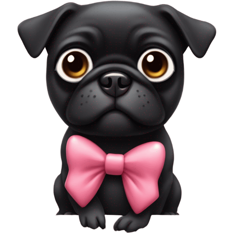 Black pug valentine emoji