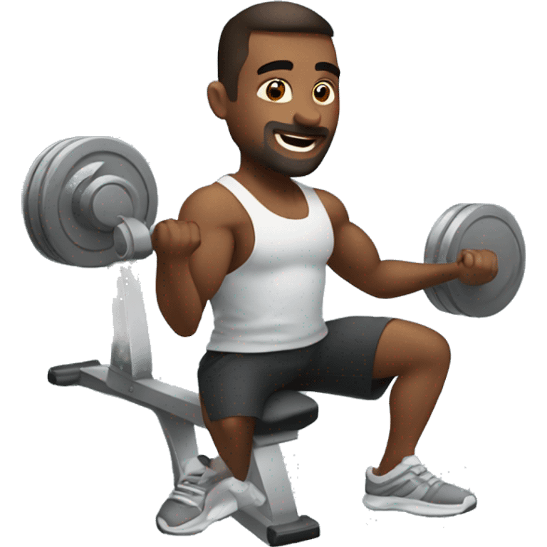 Guy working out at the gym  emoji