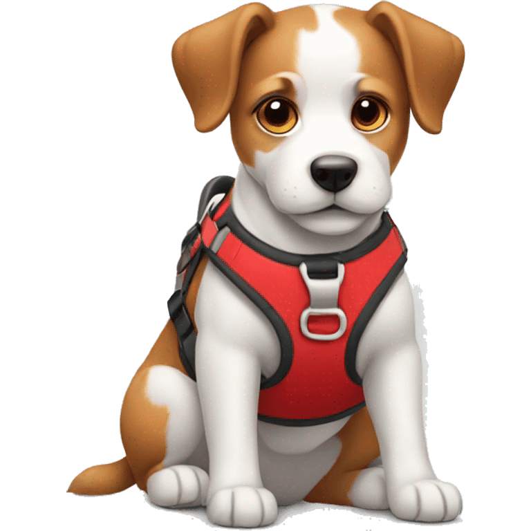 A dog with red harness emoji