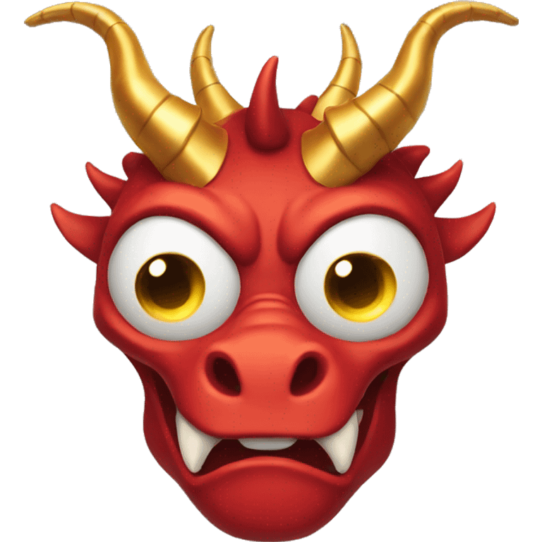 red dragon face with golden horns apple emoji emoji