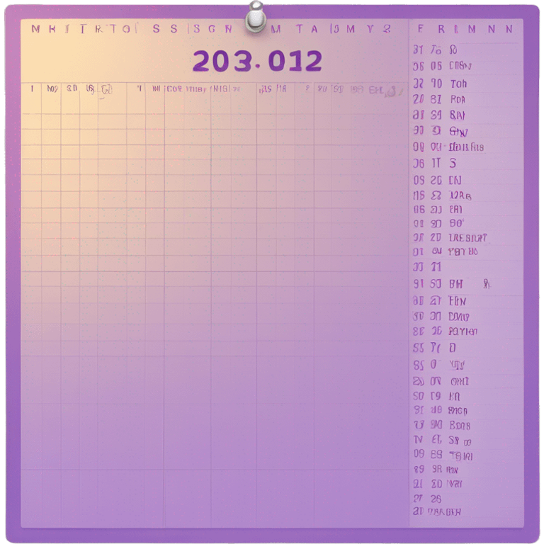 appointment calendar purple color with days emoji