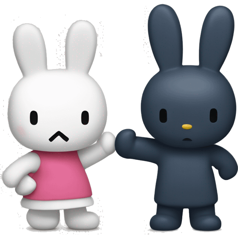 miffy fighting hello kitty  emoji