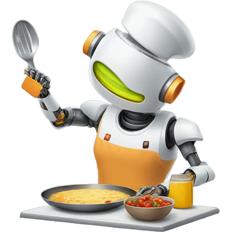 a robot cooking emoji