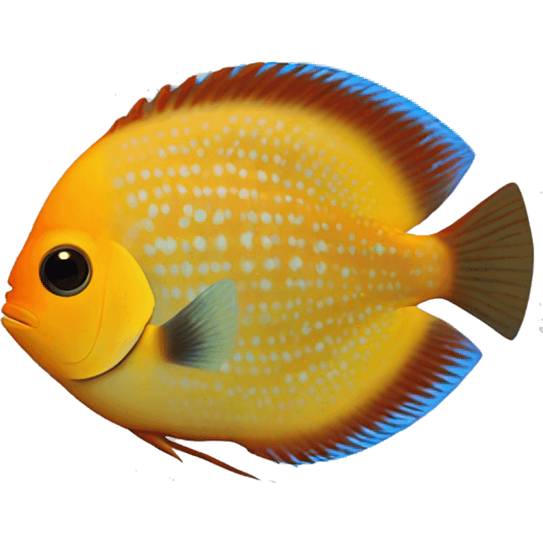 DISCUS SYMPHYSODON yellow orange dot emoji