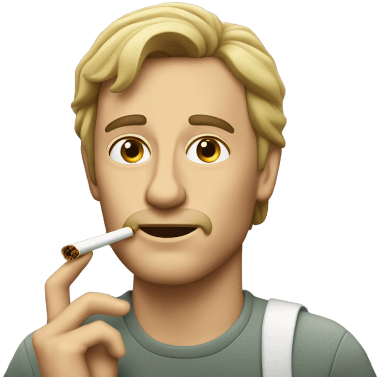 White guy smoking weed emoji