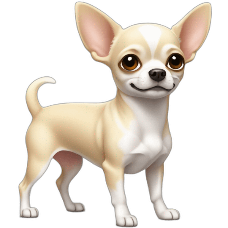 Chihuahua blanco muy muy gordo gracioso emoji