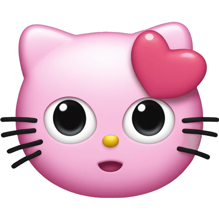 hello kitty like the emoji with heart eye emoji