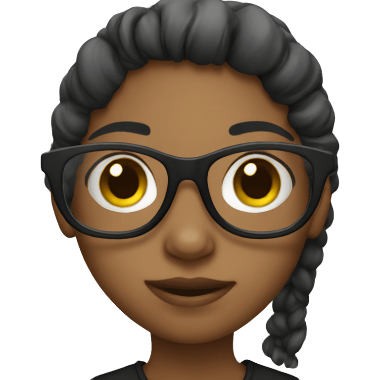 girl with glasses in black emoji