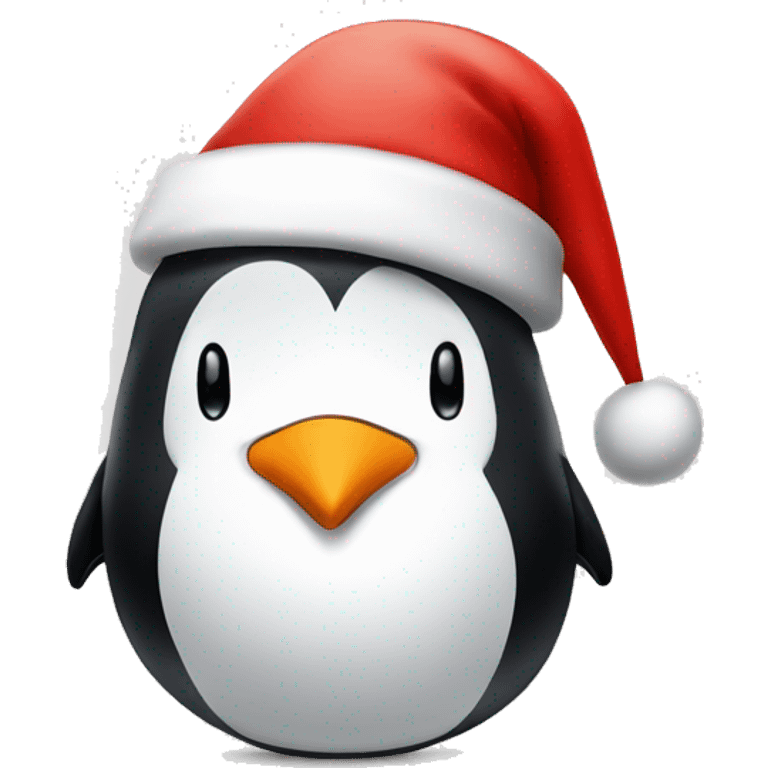 Penguin with santa hat emoji