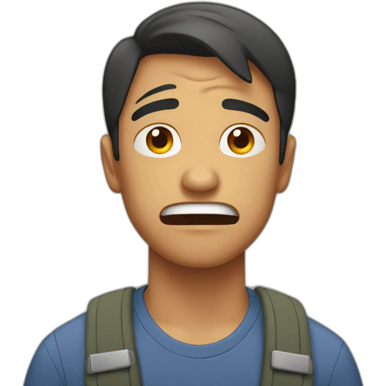 Stressed out Filipino man emoji