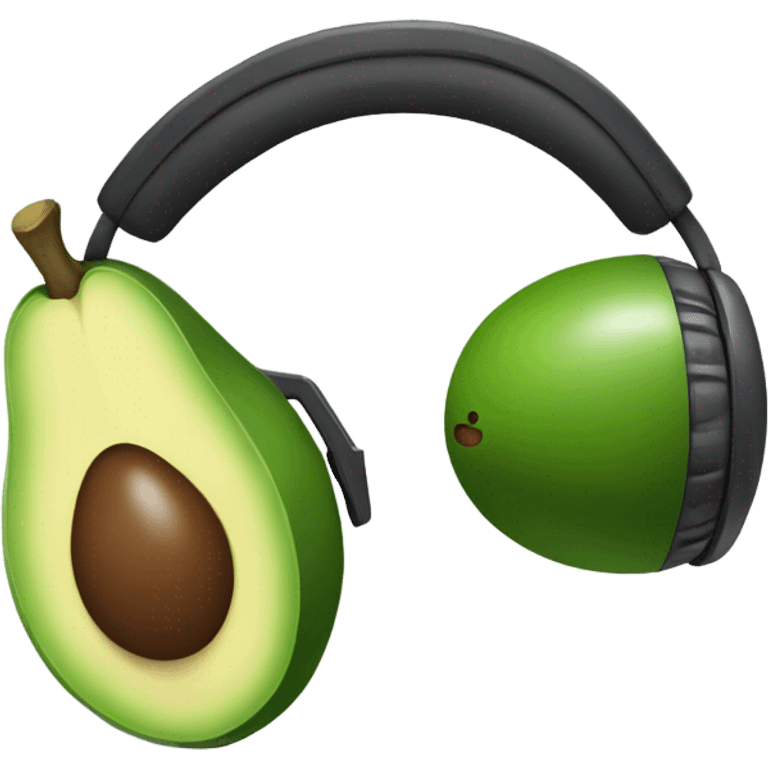 Avocadonwearing headphones emoji