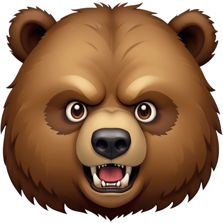 rough grizzly bear with a big nasty scar across his face, violent emoji