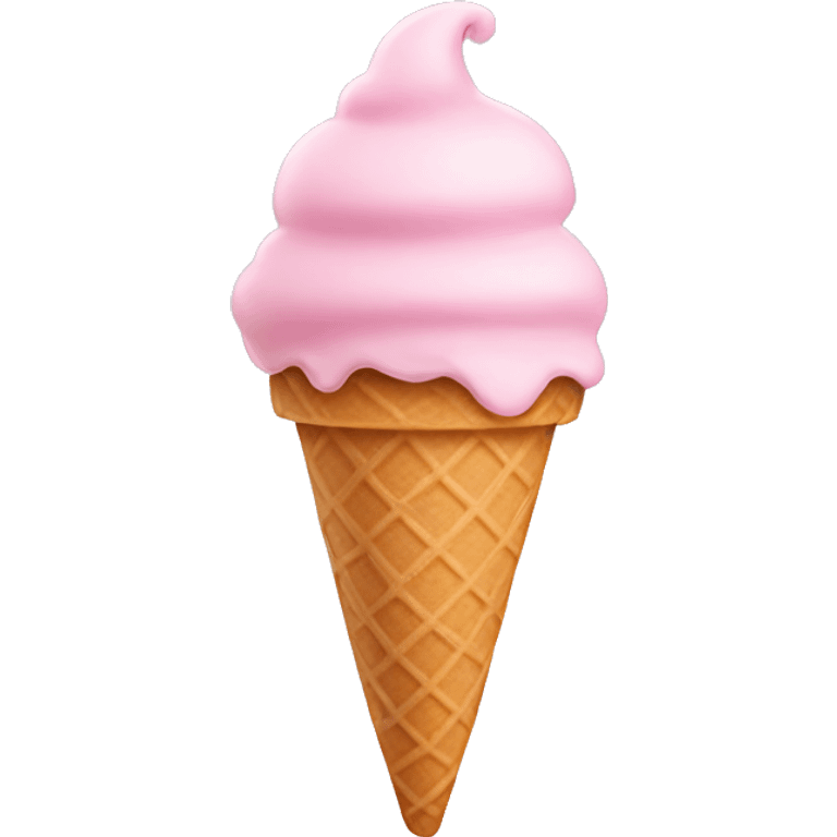 soft pink ice cream cone emoji