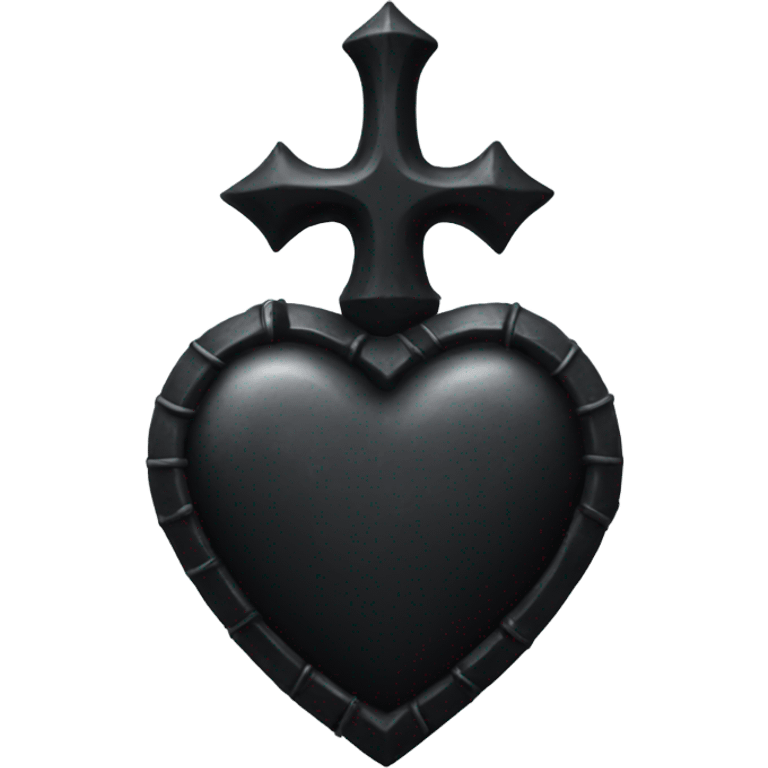 gothic black iron heart  emoji