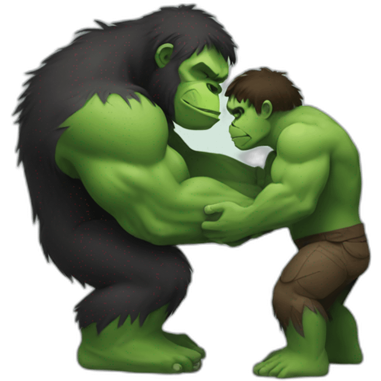 Ape hugging hulk emoji