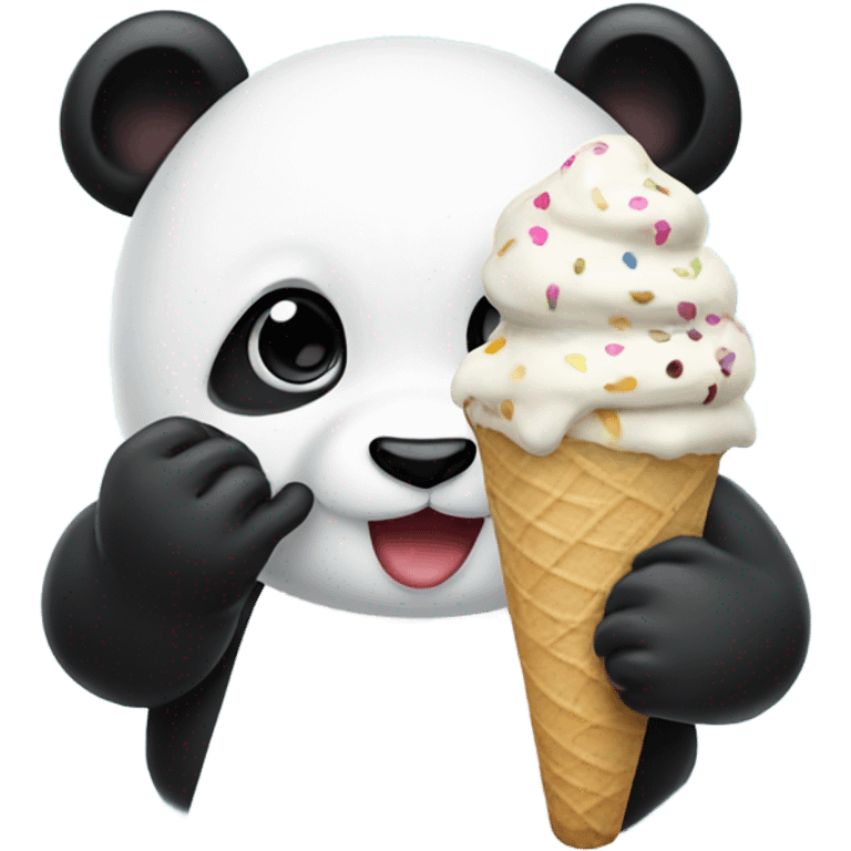 Panda eating ice cream emoji