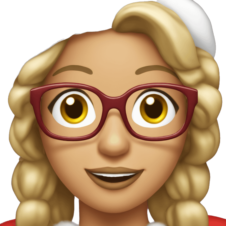 Mariah Carey  Mrs clause wearing glasses emoji