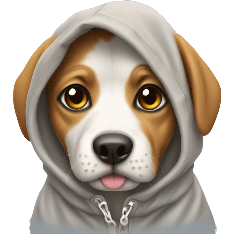 Dog wearing a hoodie emoji