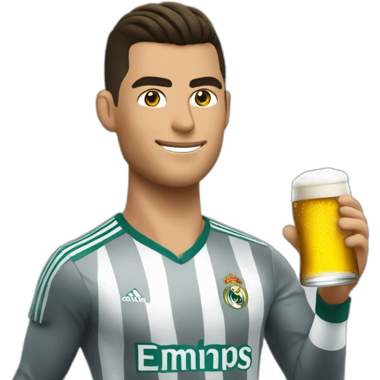 Cr7 qui boie de la bière  emoji