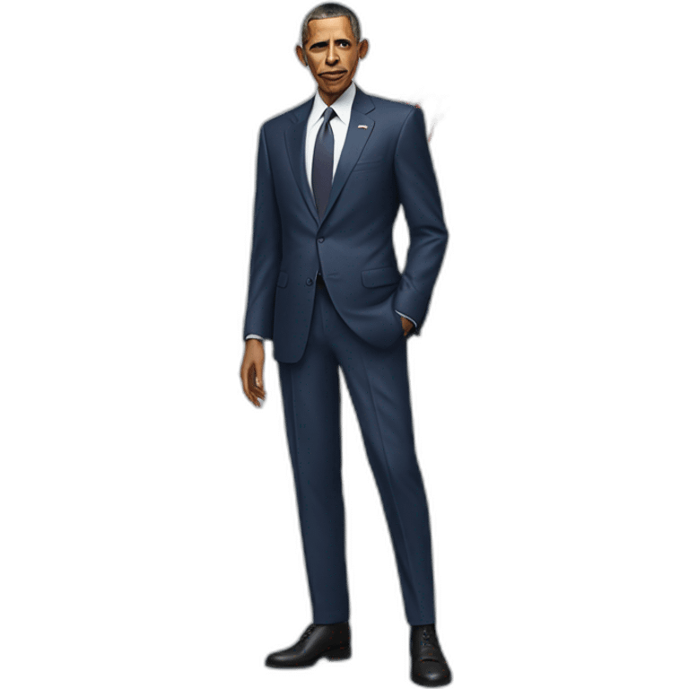 Full Body Barack Obama wearing a Spider-Man outfit with no mask emoji