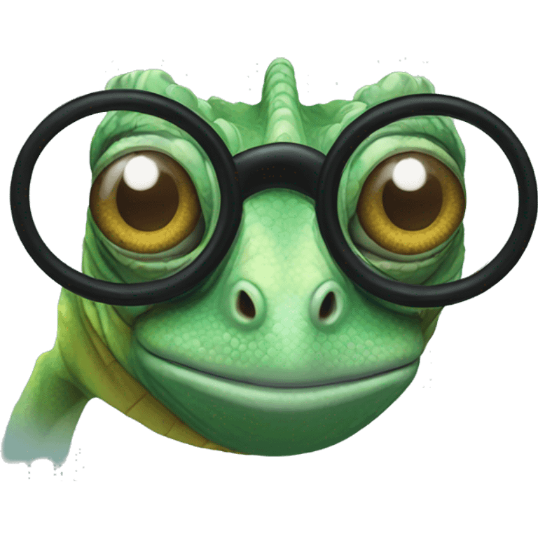 chameleon wearing a monocle emoji