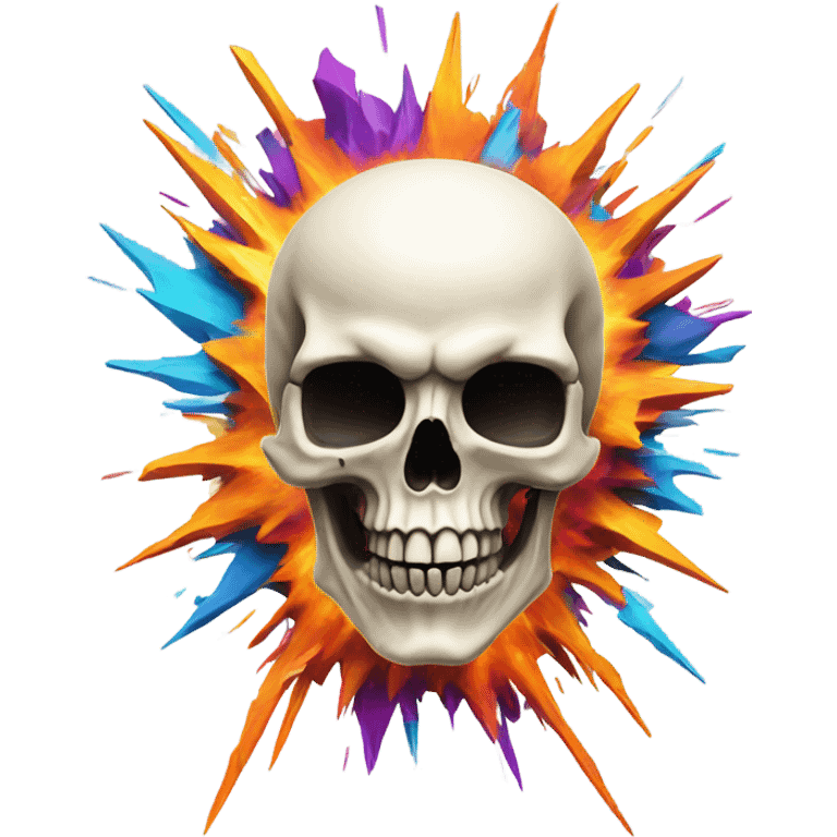 Skull with explosion head emoji