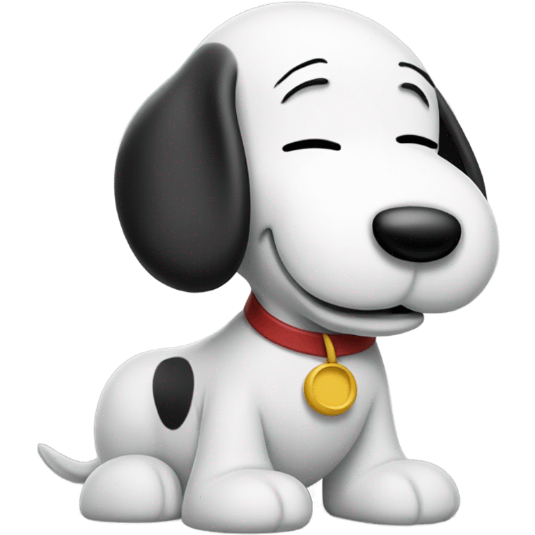 snoopy with eyes closed and smiling emoji